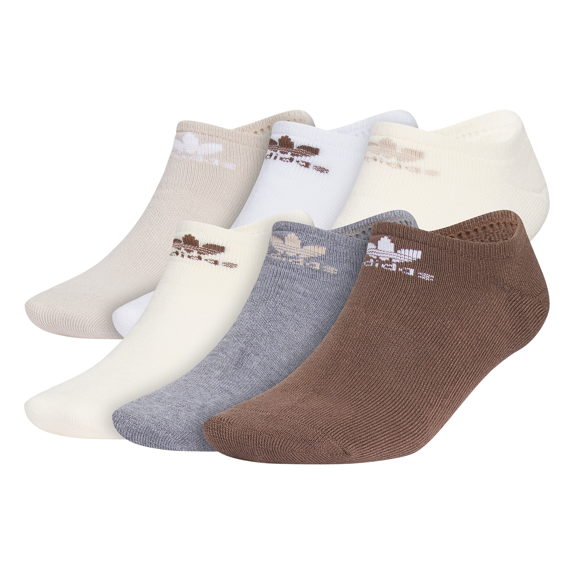 adidas Trefoil No-Show Socks (6 Pairs)-Multi-Color